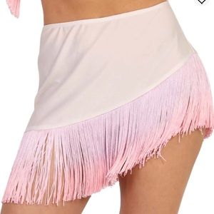 Pink fringe skirt